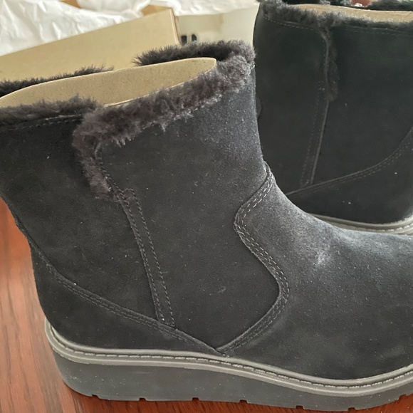 Ankle boots new women Clarks ivery opal black suede size US 8.5 M - Picture 4 of 6